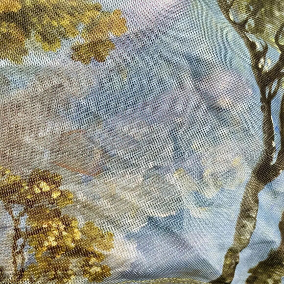 Current Mood Da Vinci Demons Top Womens 1X Mesh Rave Long Sleeve Sheer Goth - Picture 6 of 8